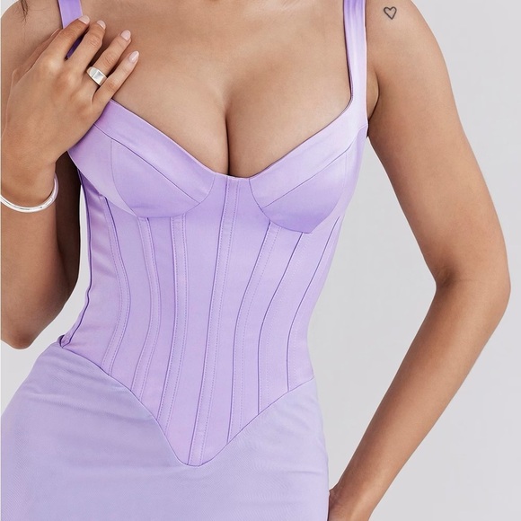 House of CB Breeze Orchid Satin Corset Maxi Dress - Picture 5 of 16